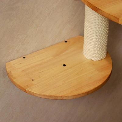 Show full view: PETOMG Spaceship Corner Cat Wall Shelf, Wood Color, Medium slide 5 of 7