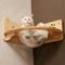 Show in main carousel: PETOMG Corner Mount Cat Wall Shelf, Wood Color, Medium slide 3 of 6