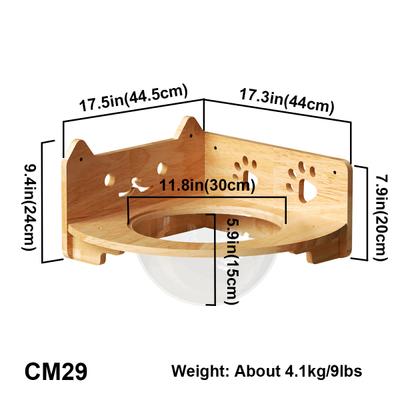 Show full view: PETOMG Corner Mount Cat Wall Shelf, Wood Color, Medium slide 2 of 6