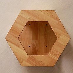 PETOMG Octagon House Cat Wall Shelf, Wood Color, Medium slide 2 of 5