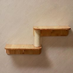 PETOMG Steps & Scratching Post Cat Wall Shelf, Wood Color, Medium slide 2 of 6