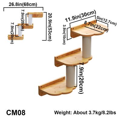 Show full view: PETOMG Climber Cat Wall Shelf, Wood Color, Medium slide 2 of 8