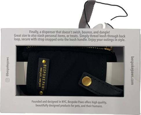 Show full view: Bespoke Paws Pawsh Pouch Leash Attachment Dog Poop Bag Dispenser, Black slide 6 of 10
