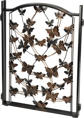 Show full view: Etna Butterfly Design 3 Panel Adjustable Metal Dog Gate, Bronze, 48 x 19-in slide 4 of 4