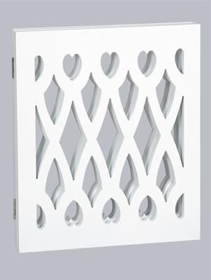 Show full view: Etna Hearts & Diamond Cut Out 3 Panel Adjustable Wooden Dog Gate, White, 48 x 19-in slide 3 of 3