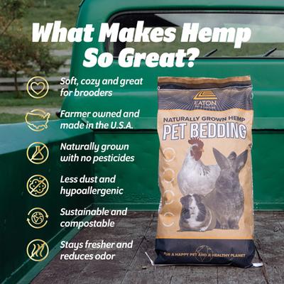 Show full view: Eaton Pet & Pasture Naturally Grown Hemp Chicken Bedding, 33-lb bag slide 4 of 8