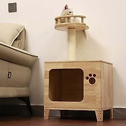 PETOMG 29-in Cat Condo, Wood Color, Medium