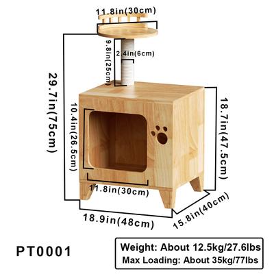 Show full view: PETOMG 29-in Cat Condo, Wood Color, Medium slide 2 of 8