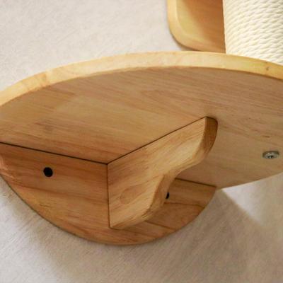 Show full view: PETOMG Spaceship Corner Cat Wall Shelf, Wood Color, Medium slide 4 of 7