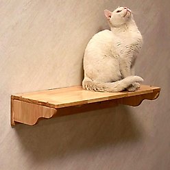 PETOMG 23.6-in Cat Wall Shelf, Wood Color, Medium