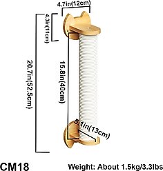 PETOMG Scratching Post Cat Wall Shelf, Wood Color, Medium slide 2 of 5
