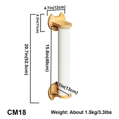 Show full view: PETOMG Scratching Post Cat Wall Shelf, Wood Color, Medium slide 2 of 6