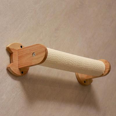 Show full view: PETOMG Scratching Post Cat Wall Shelf, Wood Color, Medium slide 5 of 6