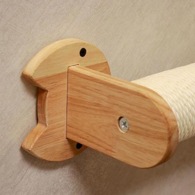 Show full view: PETOMG Scratching Post Cat Wall Shelf, Wood Color, Medium slide 3 of 6