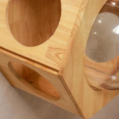 Show full view: PETOMG Spaceship House Cat Wall Shelf, Wood Color, Medium slide 4 of 6