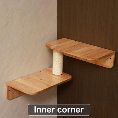 Show full view: PETOMG Steps & Scratching Post Cat Wall Shelf, Wood Color, Medium slide 6 of 8