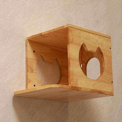 Show full view: PETOMG Wall Mounted House Cat Wall Shelf, Wood Color, Medium slide 5 of 6