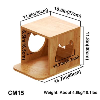Show full view: PETOMG Wall Mounted House Cat Wall Shelf, Wood Color, Medium slide 2 of 6