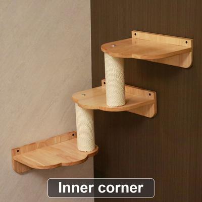 Show full view: PETOMG Climber Cat Wall Shelf, Wood Color, Medium slide 6 of 8