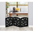 Show in main carousel: Etna Scrolled 3 Panel Adjustable Wooden Dog Gate, Black, 48 x 19-in slide 2 of 3