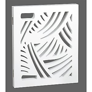 Etna Swirl Design 3 Panel Adjustable Wooden Dog Gate, White, 48 x 19-in