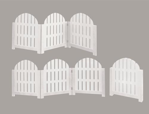 Show full view: Etna Adirondack 3 Panel Adjustable Wooden Dog Gate, White, 48 x 19-in slide 4 of 4