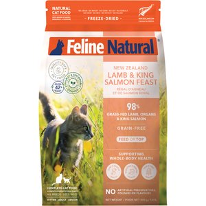 Feline Natural New Zealand Lamb & King Salmon Feast Grain-Free Freeze-Dried Cat Food, 1.8-lb bag