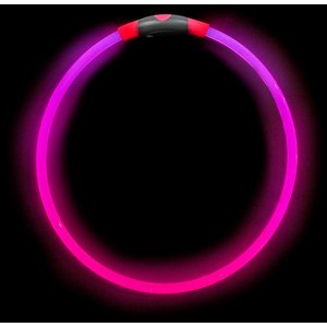 Nite Ize NiteHowl Rechargeable LED Dog Safety Necklace, Tie Dye Pink, 12 to 27-in neck