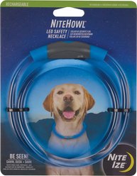 Nite Ize NiteHowl Rechargeable LED Dog Safety Necklace, Blue, 12 to 27-in neck