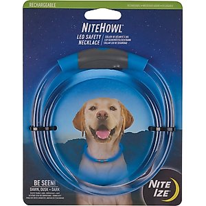 Nite Ize NiteHowl Rechargeable LED Dog Safety Necklace, Blue, 12 to 27-in neck