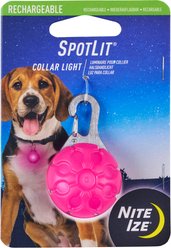 Nite Ize SpotLit Rechargeable LED Dog Collar Light, Pink