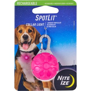 Nite Ize SpotLit Rechargeable LED Dog Collar Light, Pink