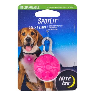 Show full view: Nite Ize SpotLit Rechargeable LED Dog Collar Light, Pink slide 1 of 10