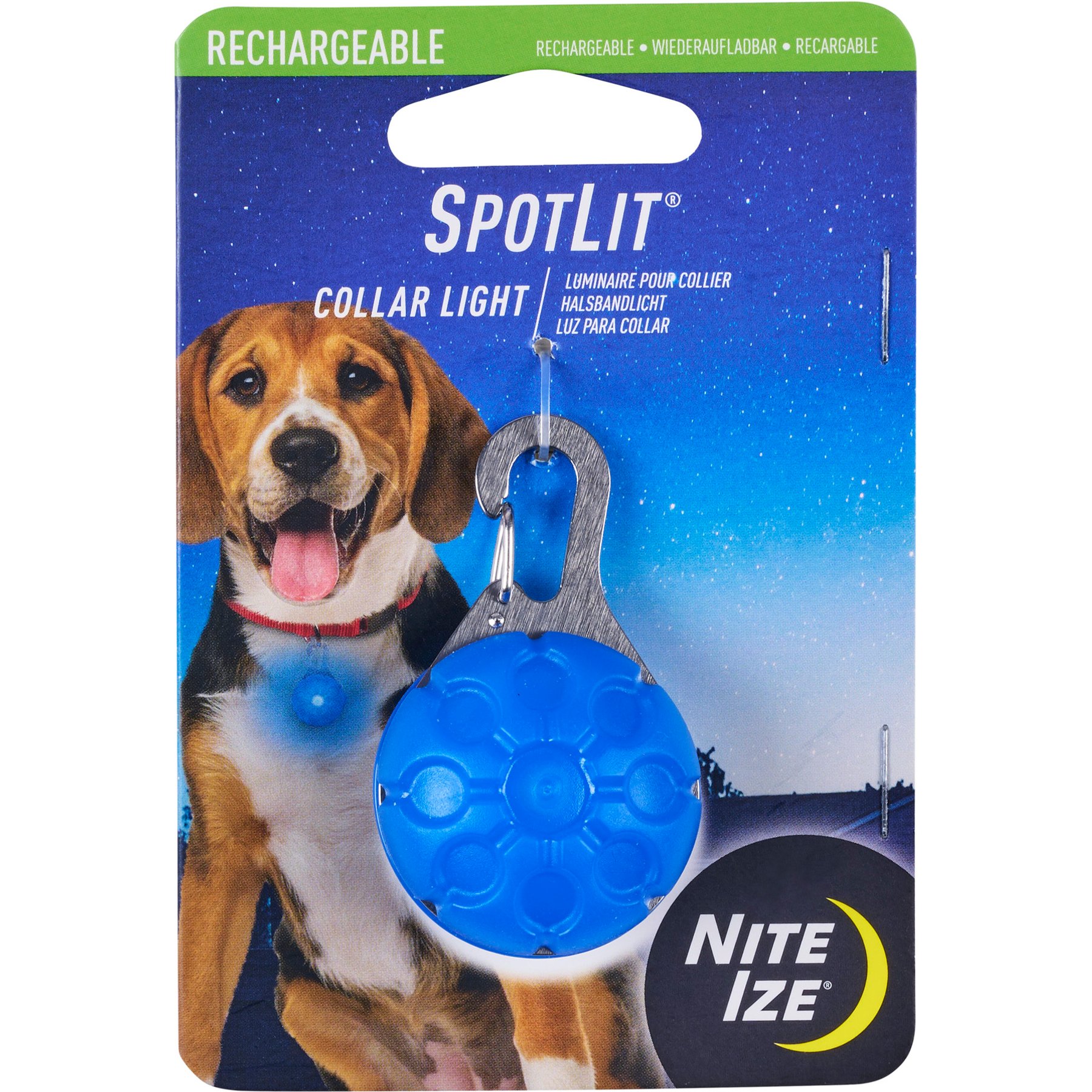 Nite Ize SpotLit Rechargeable LED Dog Collar Light, Blue