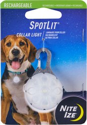 Nite Ize SpotLit Rechargeable LED Dog Collar Light, White