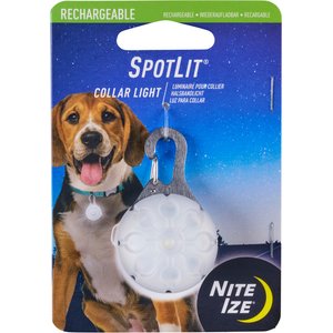 Nite Ize SpotLit Rechargeable LED Dog Collar Light, White