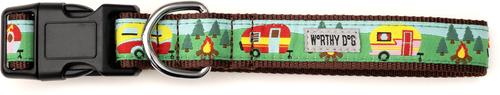 Show full view: The Worthy Dog Happy Camper Dog Collar, Multicolored, Medium: 11 to 17-in neck, 1-in wide slide 2 of 4