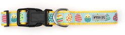 The Worthy Dog Easter Eggs Dog Collar, Blue, Large: 14 to 20-in neck, 1-in wide slide 2 of 3