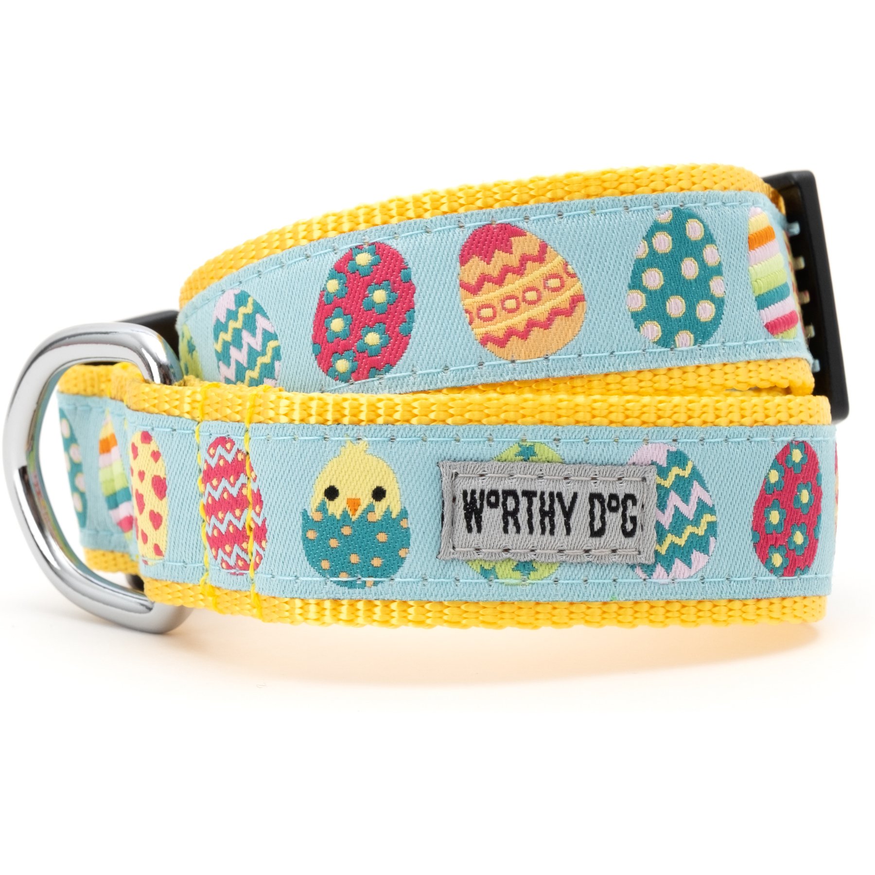 The Worthy Dog Easter Eggs Dog Collar, Blue, Small: 8 to 14-in neck, 5/8-in wide