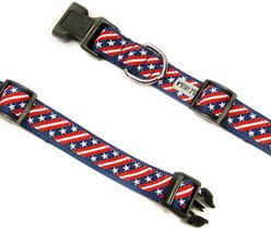The Worthy Dog Bias Stars & Stripes Dog Collar, Red/White/Blue, Small: 8 to 14-in neck, 5/8-in wide slide 2 of 3