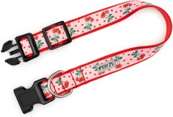 The Worthy Dog Cherries Jubilee Dog Collar, Pink, X-Small: 5 to 11-in neck, 1.2-in wide slide 2 of 4