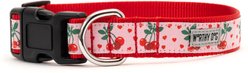 The Worthy Dog Cherries Jubilee Dog Collar, Pink, Small: 8 to 14-in neck, 5/8-in wide slide 2 of 4