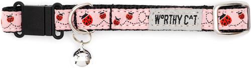 Show full view: The Worthy Dog Ladybug Breakaway with Bell Cat Collar, Pink, 9 to 11-in neck, 1/2-in wide slide 2 of 3
