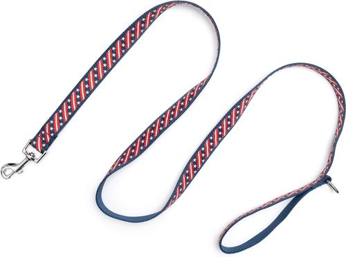 Show full view: The Worthy Dog Bias Stars & Stripes Dog Leash, Red/White/Blue, Large:5-ft long, 1-in wide slide 2 of 4