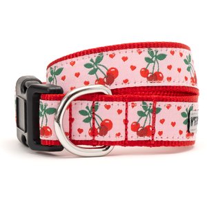 The Worthy Dog Cherries Jubilee Dog Collar, Pink, X-Large: 17 to 23-in neck, 1-in wide
