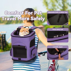 Petsfit Airline Approved Backpack Dog & Cat Carrier, Purple