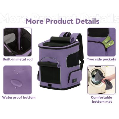 Show full view: Petsfit Airline Approved Backpack Dog & Cat Carrier, Purple slide 3 of 9