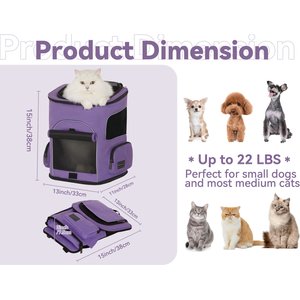 Petsfit Airline Approved Backpack Dog & Cat Carrier, Purple