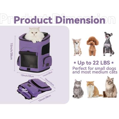 Show full view: Petsfit Airline Approved Backpack Dog & Cat Carrier, Purple slide 2 of 9