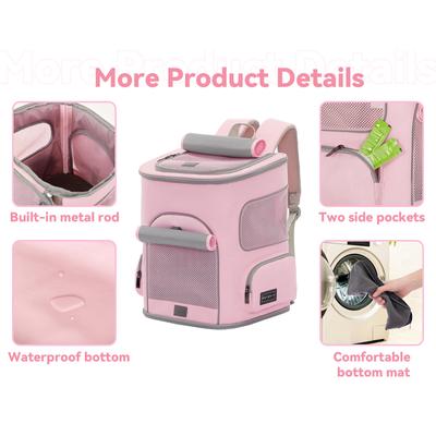Show full view: Petsfit Airline Approved Backpack Dog & Cat Carrier, Pink slide 3 of 10
